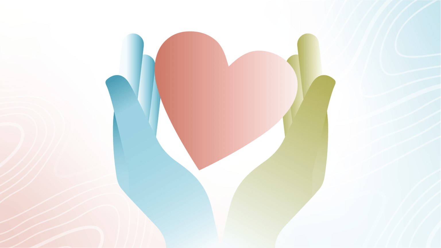 An illustration of a heart being held in two hands.